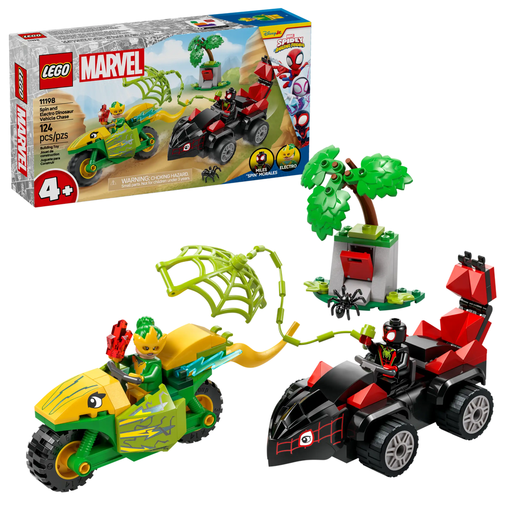 LEGO Marvel 11198 Spin and Electro Dinosaur Vehicle Chase