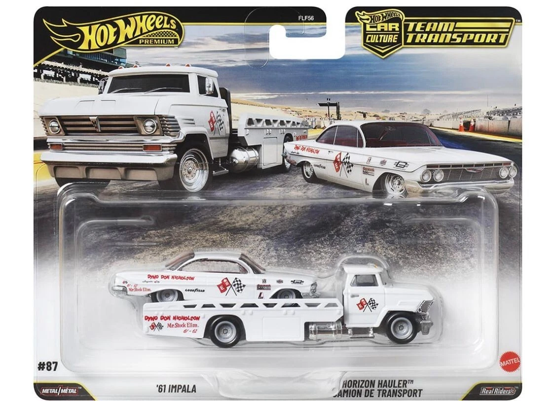 HWJHX88 Hot Wheels Premium Team Transport '61 Impala Horizon Hauler Camion de Transport